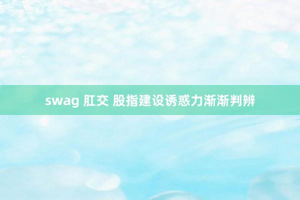 swag 肛交 股指建设诱惑力渐渐判辨