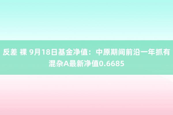 反差 裸 9月18日基金净值：中原期间前沿一年抓有混杂A最新净值0.6685
