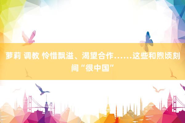 萝莉 调教 怜惜飘溢、渴望合作……这些和煦顷刻间“很中国”