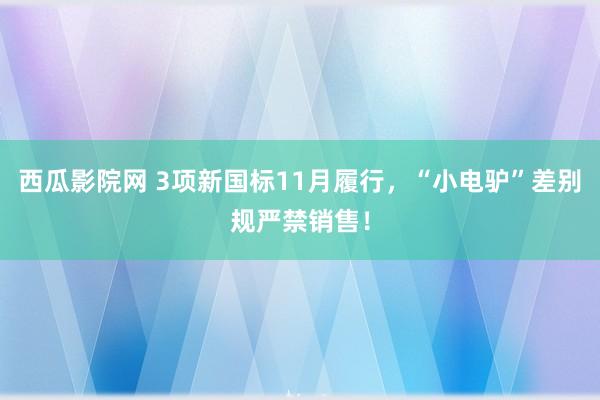 西瓜影院网 3项新国标11月履行，“小电驴”差别规严禁销售！