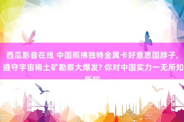 西瓜影音在线 中国照拂独特金属卡好意思国脖子， 遵守宇宙稀土矿勘察大爆发? 你对中国实力一无所知