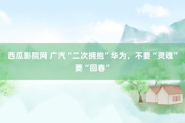 西瓜影院网 广汽“二次拥抱”华为，不要“灵魂”要“回春”