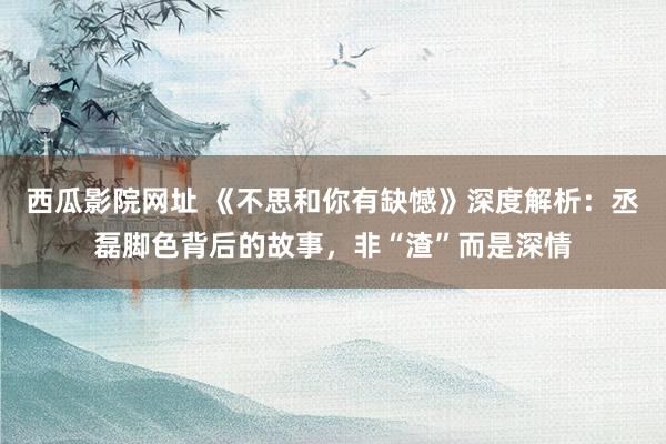 西瓜影院网址 《不思和你有缺憾》深度解析：丞磊脚色背后的故事，非“渣”而是深情