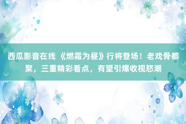 西瓜影音在线 《燃霜为昼》行将登场！老戏骨都聚，三重精彩看点，有望引爆收视怒潮