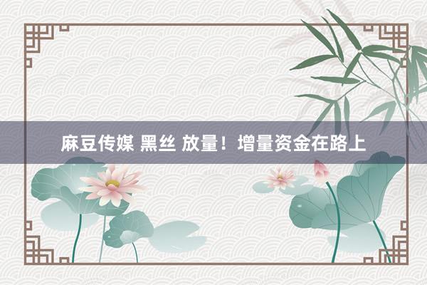 麻豆传媒 黑丝 放量！增量资金在路上
