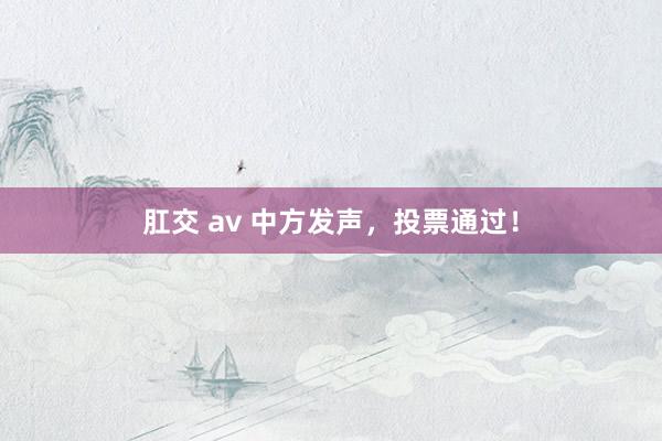 肛交 av 中方发声，投票通过！