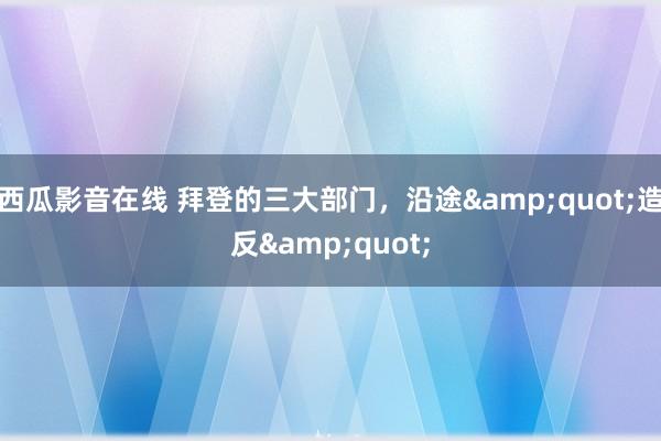 西瓜影音在线 拜登的三大部门，沿途&quot;造反&quot;