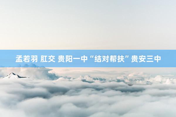 孟若羽 肛交 贵阳一中“结对帮扶”贵安三中
