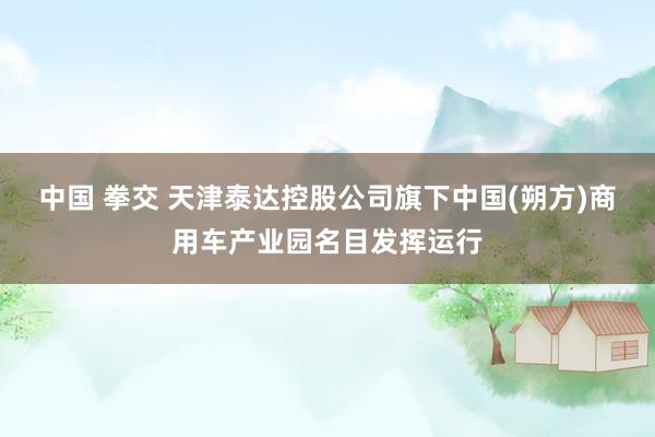 中国 拳交 天津泰达控股公司旗下中国(朔方)商用车产业园名目发挥运行
