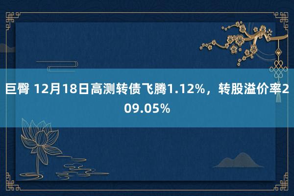 巨臀 12月18日高测转债飞腾1.12%，转股溢价率209.05%