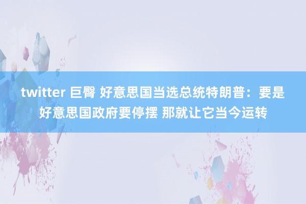 twitter 巨臀 好意思国当选总统特朗普：要是好意思国政府要停摆 那就让它当今运转