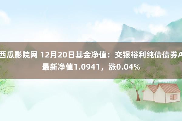 西瓜影院网 12月20日基金净值：交银裕利纯债债券A最新净值1.0941，涨0.04%