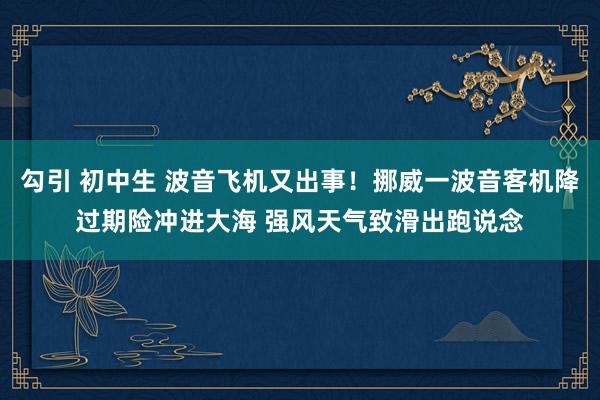 勾引 初中生 波音飞机又出事！挪威一波音客机降过期险冲进大海 强风天气致滑出跑说念