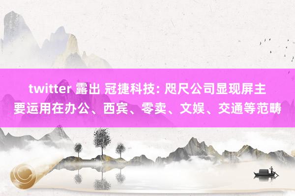 twitter 露出 冠捷科技: 咫尺公司显现屏主要运用在办公、西宾、零卖、文娱、交通等范畴