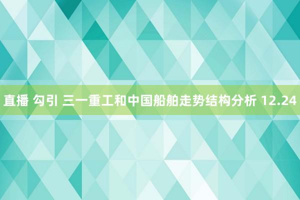 直播 勾引 三一重工和中国船舶走势结构分析 12.24