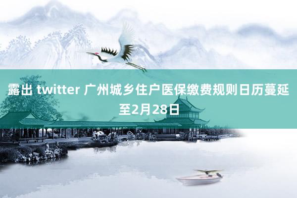露出 twitter 广州城乡住户医保缴费规则日历蔓延至2月28日