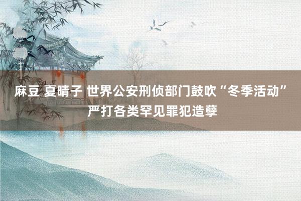麻豆 夏晴子 世界公安刑侦部门鼓吹“冬季活动” 严打各类罕见罪犯造孽