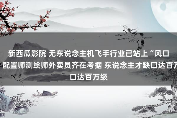 新西瓜影院 无东说念主机飞手行业已站上“风口”：配置师测绘师外卖员齐在考据 东说念主才缺口达百万级