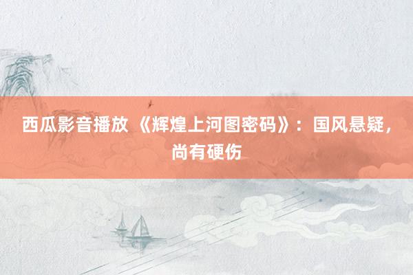 西瓜影音播放 《辉煌上河图密码》：国风悬疑，尚有硬伤