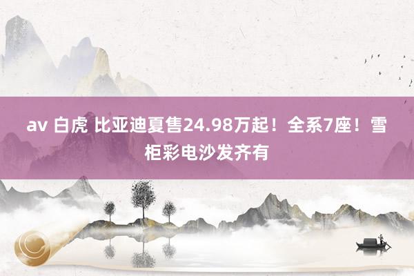 av 白虎 比亚迪夏售24.98万起！全系7座！雪柜彩电沙发齐有