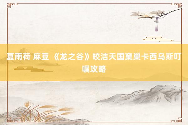 夏雨荷 麻豆 《龙之谷》皎洁天国窠巢卡西乌斯叮嘱攻略
