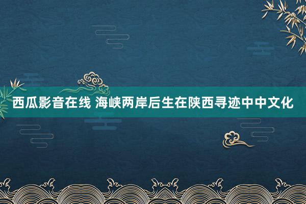 西瓜影音在线 海峡两岸后生在陕西寻迹中中文化