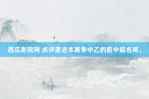 西瓜影院网 点评混迹本赛季中乙的前中超名将。
