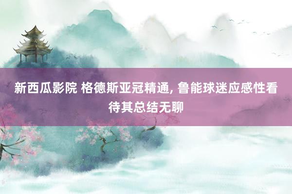 新西瓜影院 格德斯亚冠精通， 鲁能球迷应感性看待其总结无聊