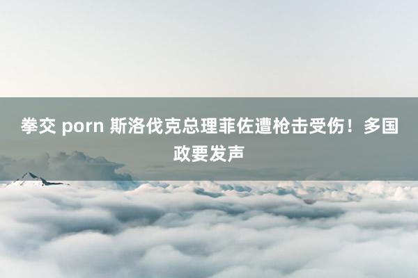 拳交 porn 斯洛伐克总理菲佐遭枪击受伤！多国政要发声