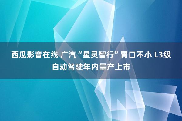 西瓜影音在线 广汽“星灵智行”胃口不小 L3级自动驾驶年内量产上市