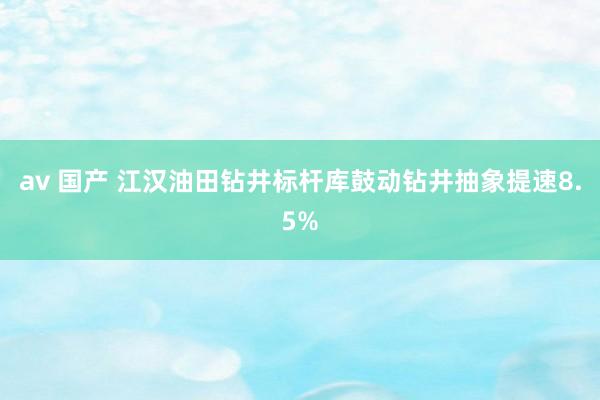 av 国产 江汉油田钻井标杆库鼓动钻井抽象提速8.5%