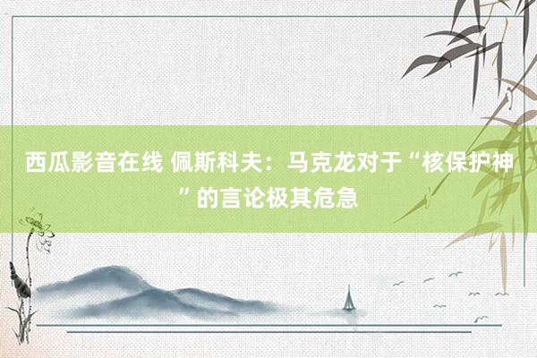 西瓜影音在线 佩斯科夫：马克龙对于“核保护神”的言论极其危急