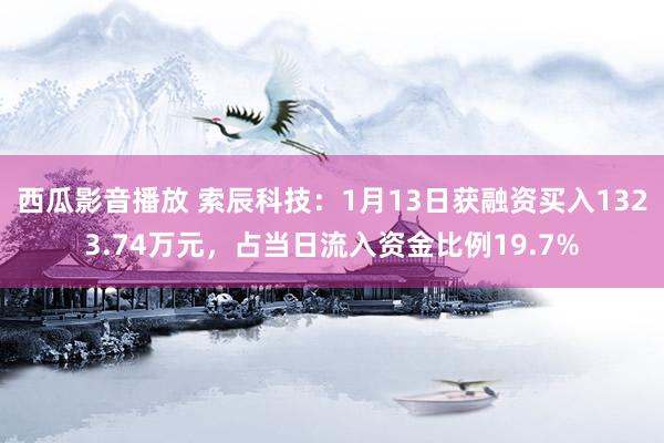西瓜影音播放 索辰科技：1月13日获融资买入1323.74万元，占当日流入资金比例19.7%
