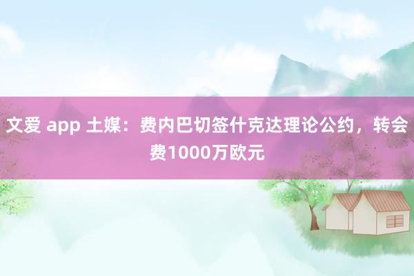 文爱 app 土媒：费内巴切签什克达理论公约，转会费1000万欧元