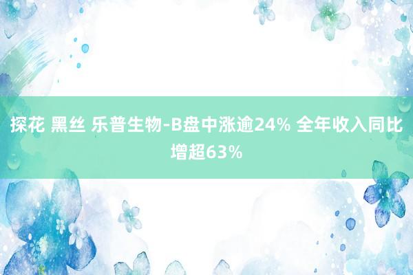 探花 黑丝 乐普生物-B盘中涨逾24% 全年收入同比增超63%