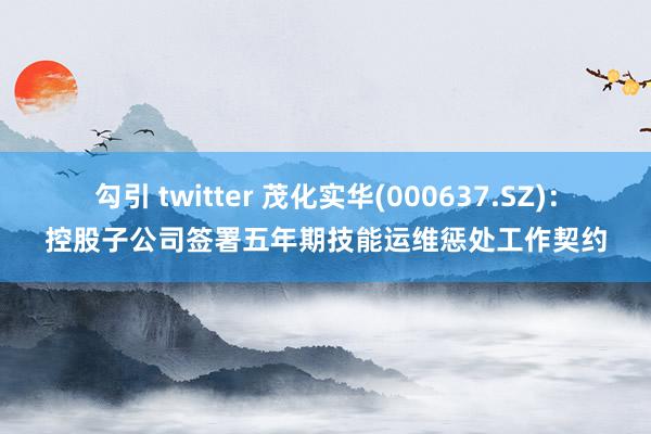 勾引 twitter 茂化实华(000637.SZ):控股子公司签署五年期技能运维惩处工作契约