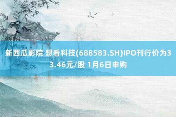 新西瓜影院 想看科技(688583.SH)IPO刊行价为33.46元/股 1月6日申购
