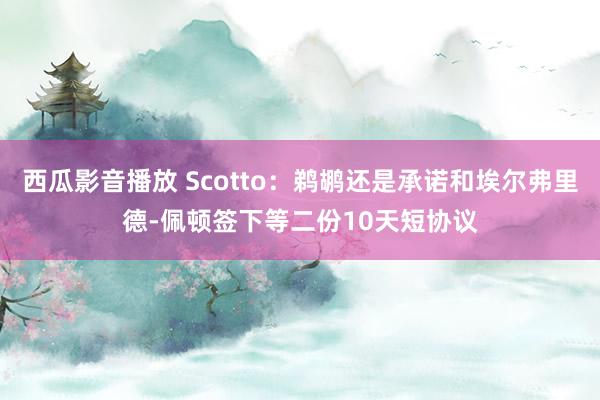 西瓜影音播放 Scotto：鹈鹕还是承诺和埃尔弗里德-佩顿签下等二份10天短协议