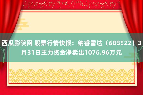 西瓜影院网 股票行情快报：纳睿雷达（688522）3月31日主力资金净卖出1076.96万元