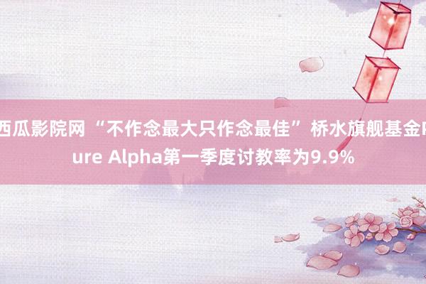 西瓜影院网 “不作念最大只作念最佳” 桥水旗舰基金Pure Alpha第一季度讨教率为9.9%