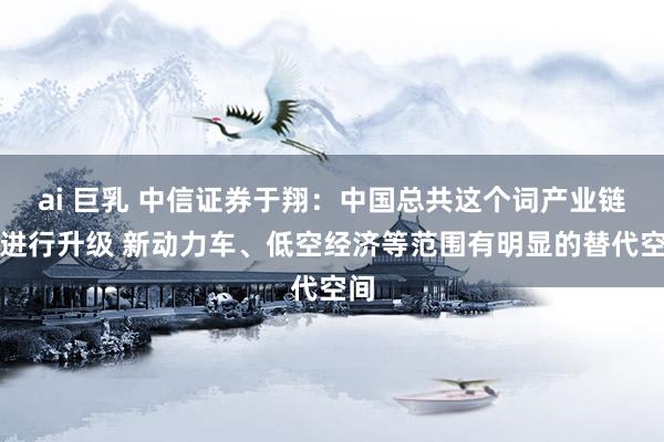 ai 巨乳 中信证券于翔：中国总共这个词产业链会进行升级 新动力车、低空经济等范围有明显的替代空间