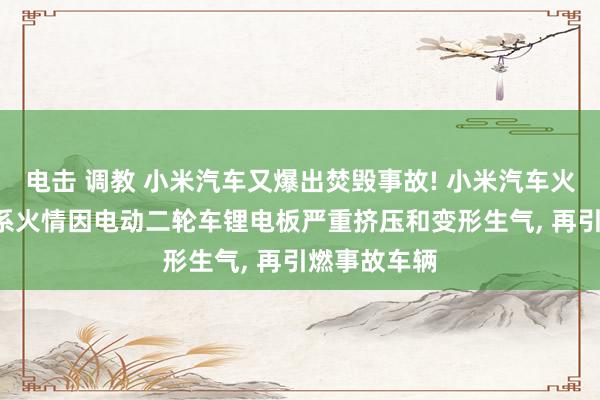 电击 调教 小米汽车又爆出焚毁事故! 小米汽车火速回复， 联系火情因电动二轮车锂电板严重挤压和变形生气， 再引燃事故车辆