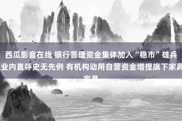 西瓜影音在线 银行答理资金集体加入“稳市”雄兵 业内直呼史无先例 有机构动用自营资金增捏旗下家具