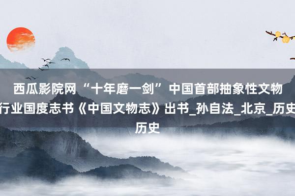 西瓜影院网 “十年磨一剑” 中国首部抽象性文物行业国度志书《中国文物志》出书_孙自法_北京_历史