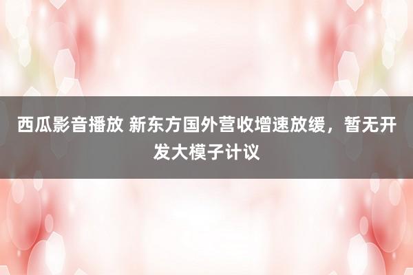 西瓜影音播放 新东方国外营收增速放缓，暂无开发大模子计议