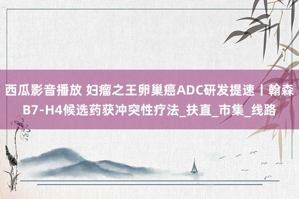 西瓜影音播放 妇瘤之王卵巢癌ADC研发提速丨翰森B7-H4候选药获冲突性疗法_扶直_市集_线路